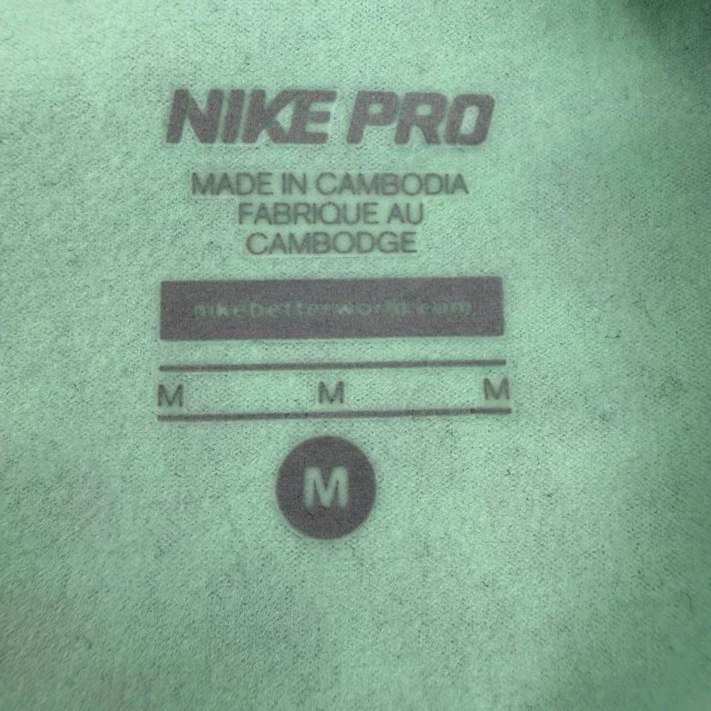 Nike‎ Pro Womens Mint Green Geometric Dot Quarter Zip Pullover Thumbholes Size M